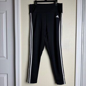 NWT Adidas 3-Stripe Women's Leggings Track Pants Climalite Black Size L